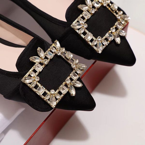 

loafers women mules flat shoes woman crystal ladies shoes pointed toe buty damskie fashion zapatos de mujer cozy sapato feminino cs08, Black