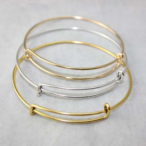 Los 10 stücke billig großhandel erweiterbare draht armbänder armreifen für frauen kinder 50/58 / 65mm diy schmuck machen schick