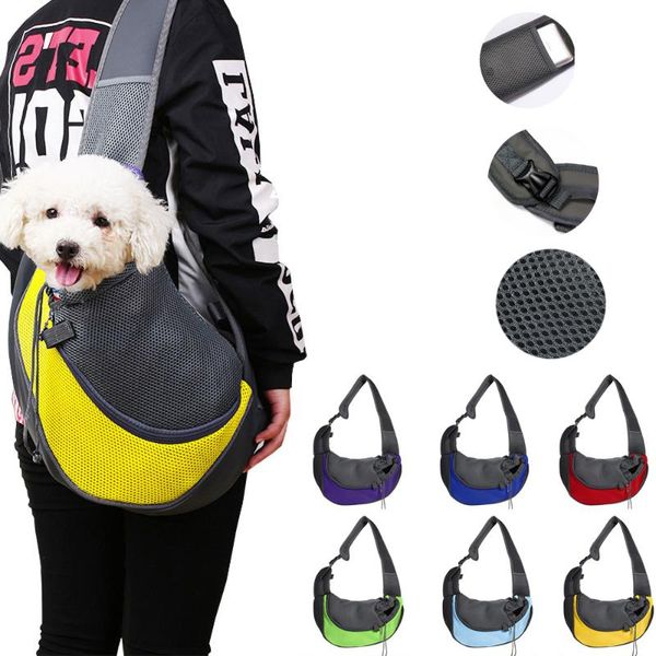 

pet dog sling carrier breathable mesh travel safe sling bag carrier for dogs cats