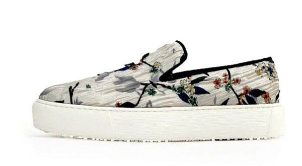 

new casual shoes leather slip on flower shoes for men loafers men, Black