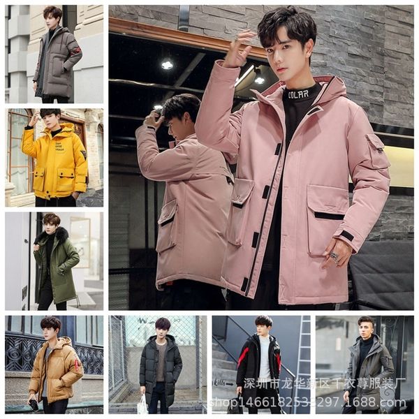 

2020 зима новй коѬейкий олое вниз длина кђѬки пђовик пало лопка-пѬоложен, Black