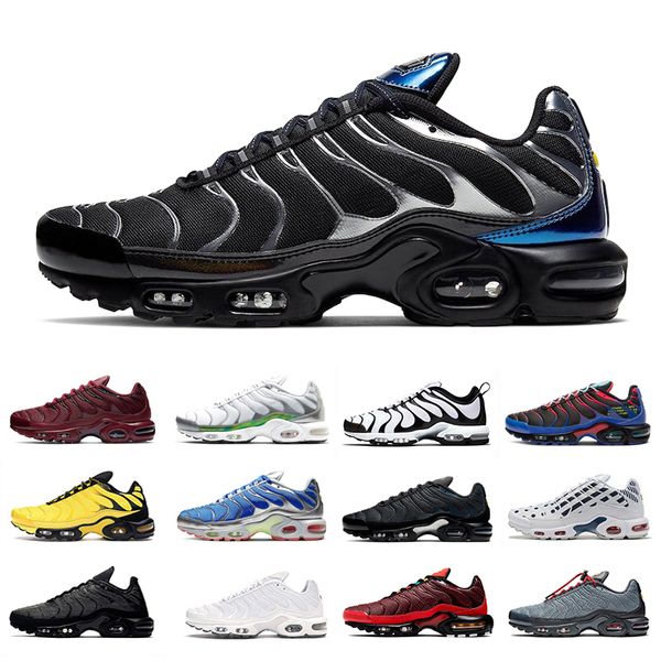 

black metallic toggle lacing tn plus se mens running shoes des chaussures tns 3 volt glow trainers team red parachute men sports sneakers