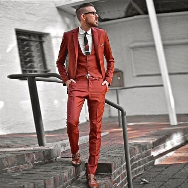 

classic notch lapel wedding tuxedos slim fit suits for men groomsmen suit three pieces prom formal suits (jacket+pants+vest+tie) w166, Black;gray