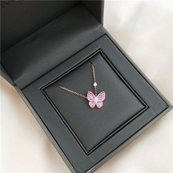 

plated 18k gold necklace over drilling butterfly flower butterfly double ring full diamond earrings ing, Silver
