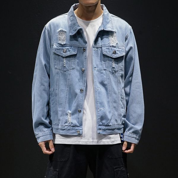 

denim мужской весной и осенью рыхлый корейский стиль шляпа модный деним куртка мужская весна 2020 новые случайные куртка, Black;brown