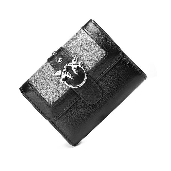 Nuovo designer di moda di lusso carino adorabile rondine uccelli bifold portafoglio porta carte corto in vera pelle per donne ragazze