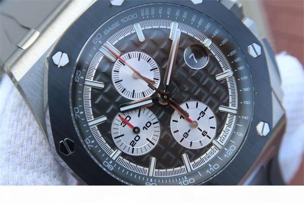 

e jf 26400 orologio di lusso 44mm timer function 3126 automatic mechanical movement watches silicon band designer watches, Slivery;brown