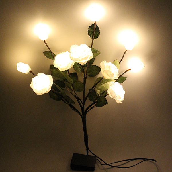 

flowers decoration with 10l led light battery operated led lights artificial eva rose flower spary wedding garden party christmas