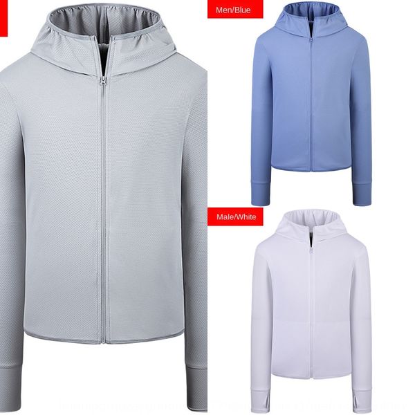 

vwso3 youyiku clothes coat clothes same sunscreen men's summer light breathable sunscreen clothing women's long-sleeved knitted co, Gray;blue