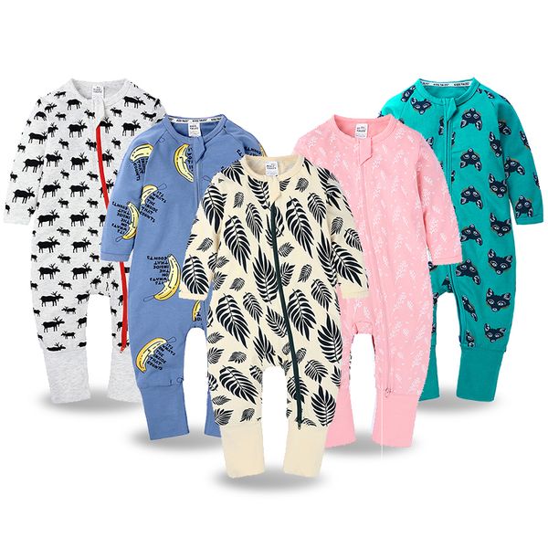 

новые ребёнки мальчики одежда unisex хлопок мультфильм печати rompers малышей детские пижамы пижамы повседневные наряды mbr241 t200721, Blue