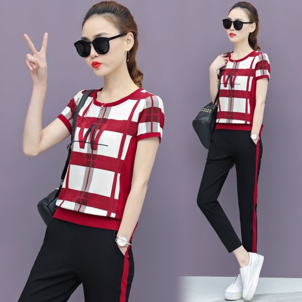 

ooa8u пят женщин 2020 летний новый корейский стиль рыхлый с короткими рукавами спортивная одежда спортивная одежда женская летняя двухсекцио, Gray