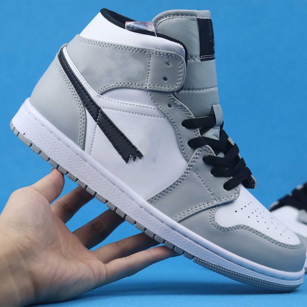 

1 mid light smoke grey casual shoes 554724-092 with light smoke grey black white chaussures pour hommes schoenen size 36-46