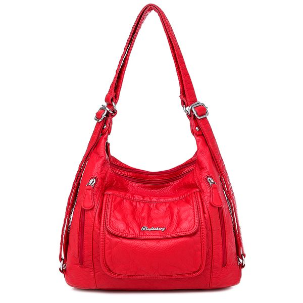 

2020 women leather handbags soft large capacity casual tote bag female leather shoulder bag female sac new