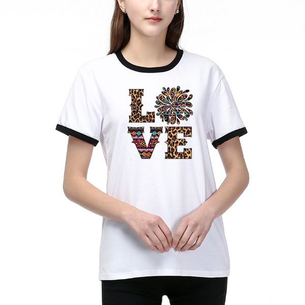 

fashion diy t shirt for women new summer tees with letter printed casual breathable t shirts ladies diy clothing size s-2xl