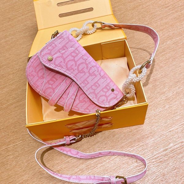 

fashion women bag retro pearl rivet bag personality one-shoulder saddle bag denim canvas messenger handbag mini square bags handbags type6