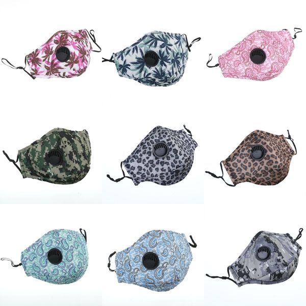 

designer printed mask folding pm2.5 stereoscopic mask with breathing valve face mask with self-priming filter #500#865, Black