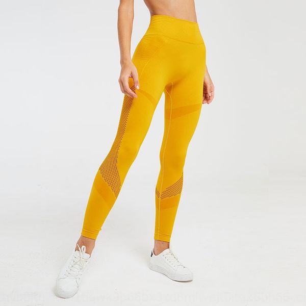 

2019 seamless crescent hollow fitness ankle-length yoga pants fitness wear yoga pants, Black