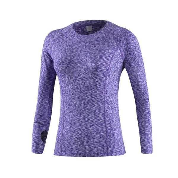 

yuerlian female long-sleeved athletic tights fitness running training t-shirts sports jerseys quick drying sportswe wholesale, Black;blue