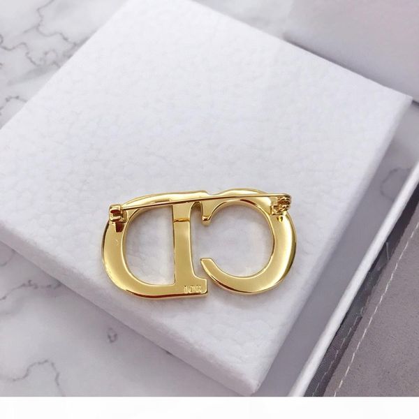 

explosive fashion letter hollow plating thick gold designer brooches luxury designer jewelry women brooch, Gray
