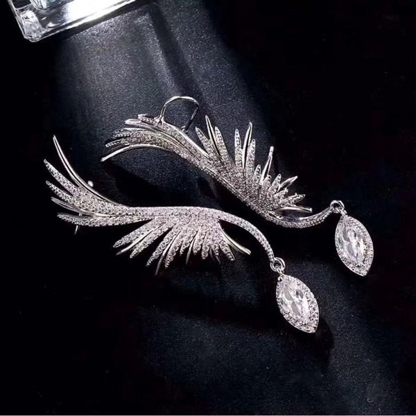 

hezekiah s925 silver wing earrings personality women's earrings dance party superior quality earrings feather, Golden