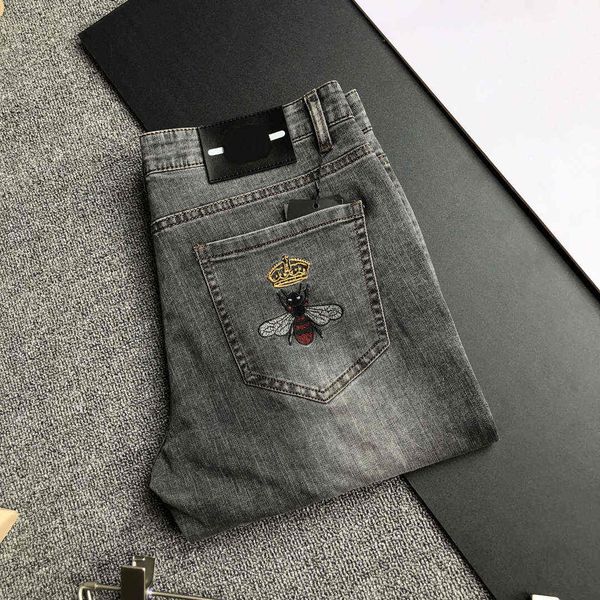 

мужские дизайнерские джинсы брюки мода 20s новый стильный джинсы мужские уличная повседневные брюки с буквенными горячие продажи джинсы одеж, Blue