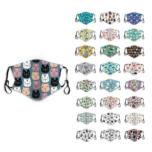 

дети регулируемые маски 3d мультфильм лицо маски с карманом для фильтра вентиляционного анти респираторы дети пыла защитной маски конструкто