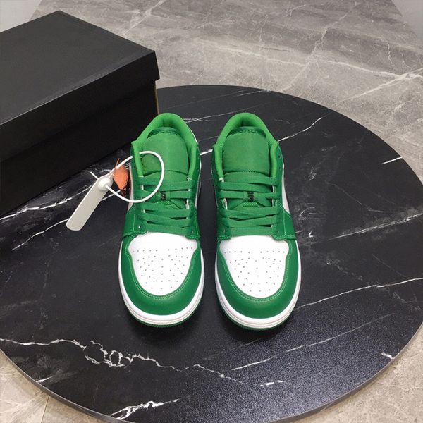 

designer womens casual shoes luxury white green color matching jagged bottom round head sneakers with box size 35-46, Black