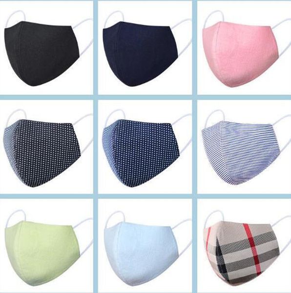 

us stock dhl 50pcs reusable washable cotton mouth face mask cover respirator anti-dust designer face mask adults linen party mask