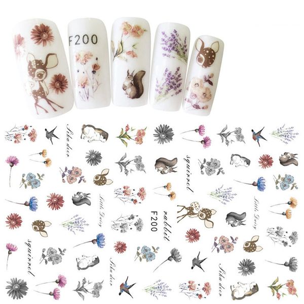

personalized manicure 20styles nail salon waterproof 3d nail stickers self-control paste type ink flower nail stick wholesale sale, Black