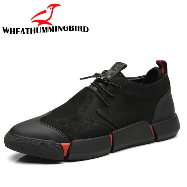 

all black men's leather casual shoes fashion sneakers flats lg-111111