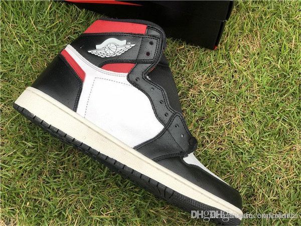 

2019 air og high 1 black gym red 1s white sail retro men women basketball shoes authentic sports sneakers 555088-061 with original box