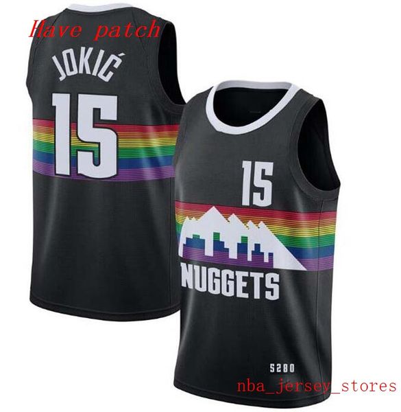 

men's basketball denver nuggets 15 jokic white rainbow city swingman sleeveless jersey and pant 01, Black;red