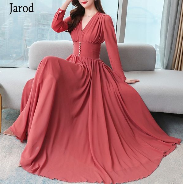 

casual dresses plus size s-3xl 2021 autumn bohemian long dress women's v-neck sleeve women chiffon beach vestidos, Black;gray