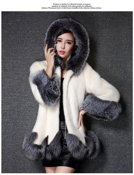 

faux fur coats large size 6xl imitation fur women long collar slim slimming coat winter luxury plush thick warm coat, Black