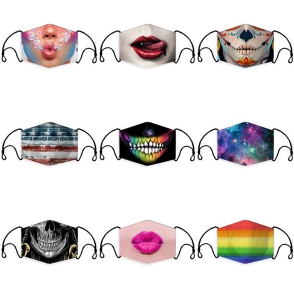 

face mask anti-dust earloop with breathing valve adjustable reusable mouth masks soft breathable anti dust protective masks 2 filter#609