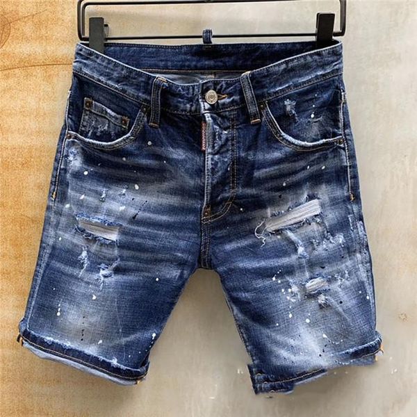 

2020 mens designer jeans summer fashionable avant-courier comfortable waist loosemens jeans hip hop skinny denim shorts, Blue