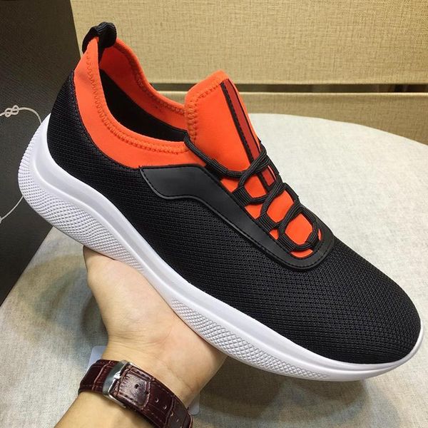 

luxury mesh and neoprene sneakers mens shoes fashion style autumn and winter shoes lace -up casual men sports shoes zapatos de hombre, Black