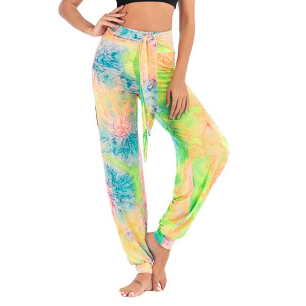 

tie dye printed sweatpants hodmewear casual workout dancing show hip hop yoga pants 2020 summer high waist trousers, White;red
