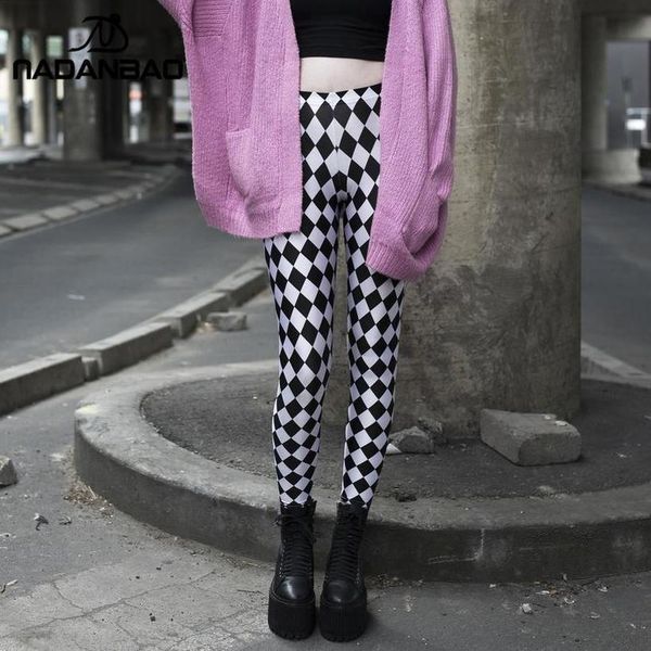 

nadanbao 2020 new black lattice legging for women pants fashion elastic fitness ankle knitted pants for fitness workout legins