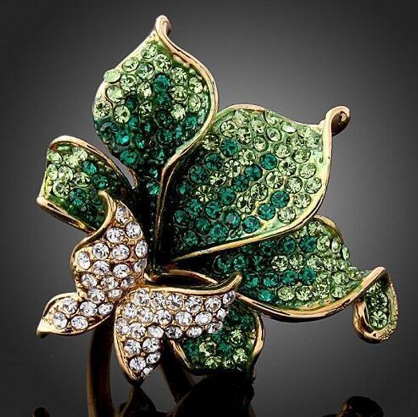 

imitation diamond 18k gold plated party jewelry elegant fashion crystal butterfly shape wedding rings for womee rings jewelry shipping, Silver