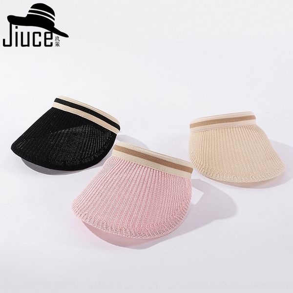 

new solid color female casual breathable mesh red sunscreen knitted knitted sun-proof hat outdoor all-match sun hat, Blue;gray