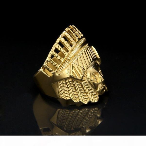 

mens hip hop золотые кольца ювелирные изделия ретро индийский главный панк кольцо урожай преувеличены сплава металлическое кольцо, Silver