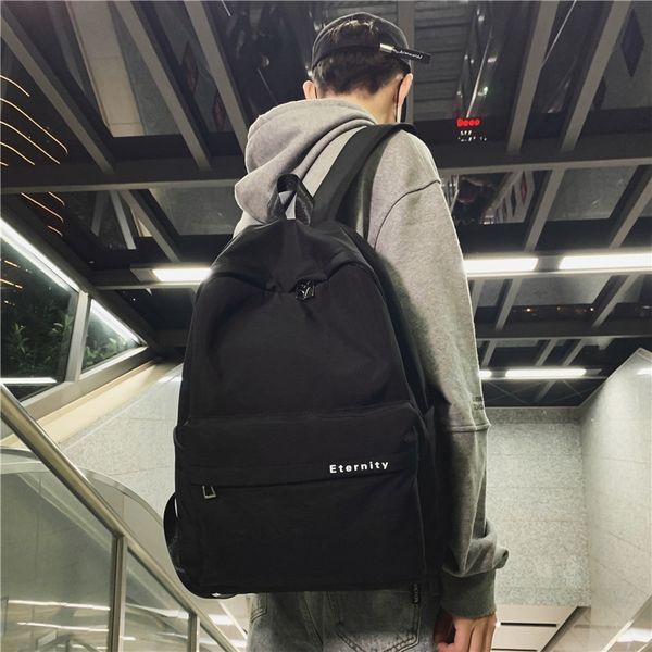

simple middle school student backpack men's korean fashion nylon waterproof backpack junior high school student bag