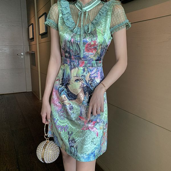 

727 xl 2020 высокое качество бесплатная доставка лето crew neck flora печати с коротким рукавом обшитую панелями мода женская одежда yimi, White;black