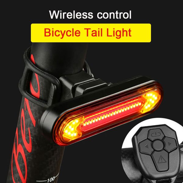 

new bike warning tail light bicycle turn signal with wireless remote waterproof usb rechargeable safety cycling led rear lamp