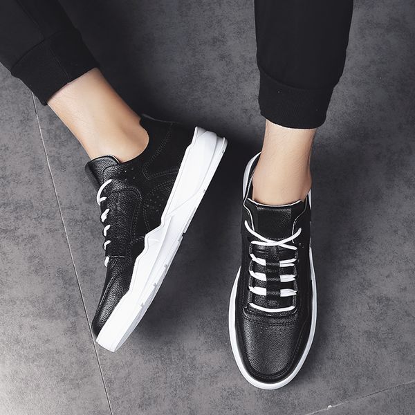 

shoes summer hombre mens casual breathable new sneaker fashion sneakers transpirables running on sandalias casual leather man, Black