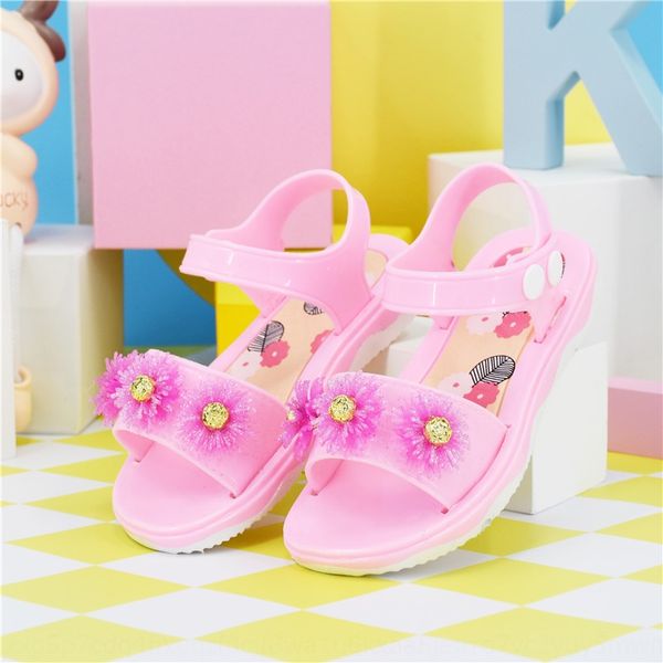 

children's and sandals girls children's little princess 2020 new sweet student soft bottom beach sandals korean version, Black;red