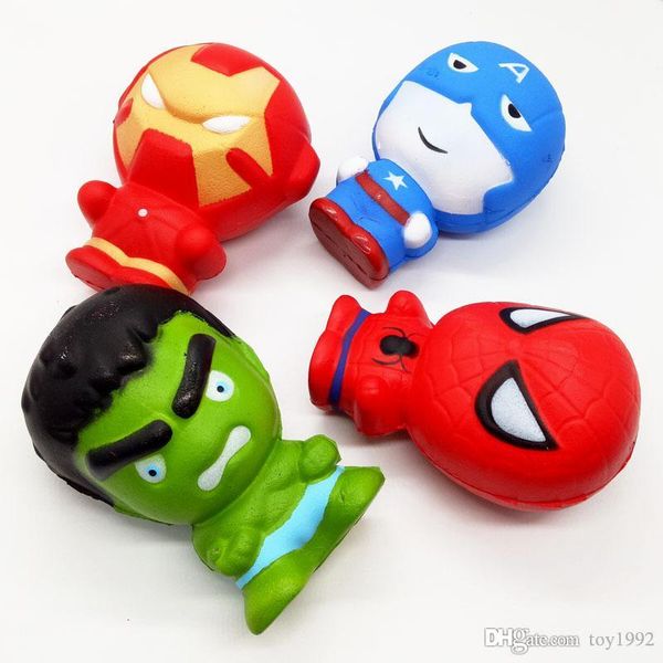 

slow rebound squishy captain america little greenman pu foam toy slow rising squeeze cute cell phone strap gift for kid toy