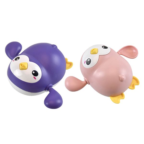 

2pcs clockwork animals toy swimming penguins baby bath pools paddling toy