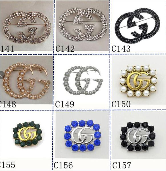

brand designer gÃ»ccÃ¬ brooches stylish alloy bow brooch crystal brooch pins women clothing suits accessories letter brooches jewelry, Gray